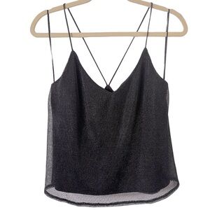 TopShop Black‎ Mesh Overlay Camisole Tank 8